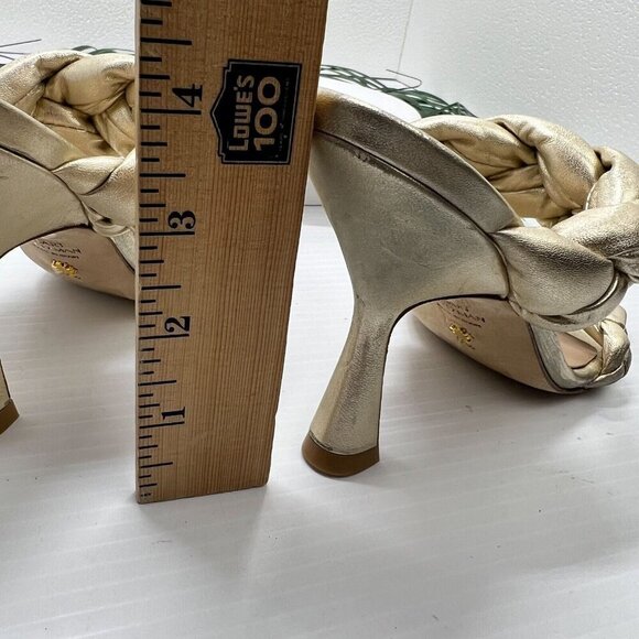 Stuart Weitzman Women's Gold Metallic Leather Playa Braided Sandals Size 5.5B - Picture 11 of 11